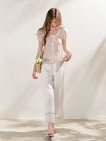 Pink Lace Pleated Shirt