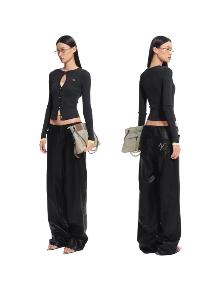 Black Unicorn Matte Leather Pants