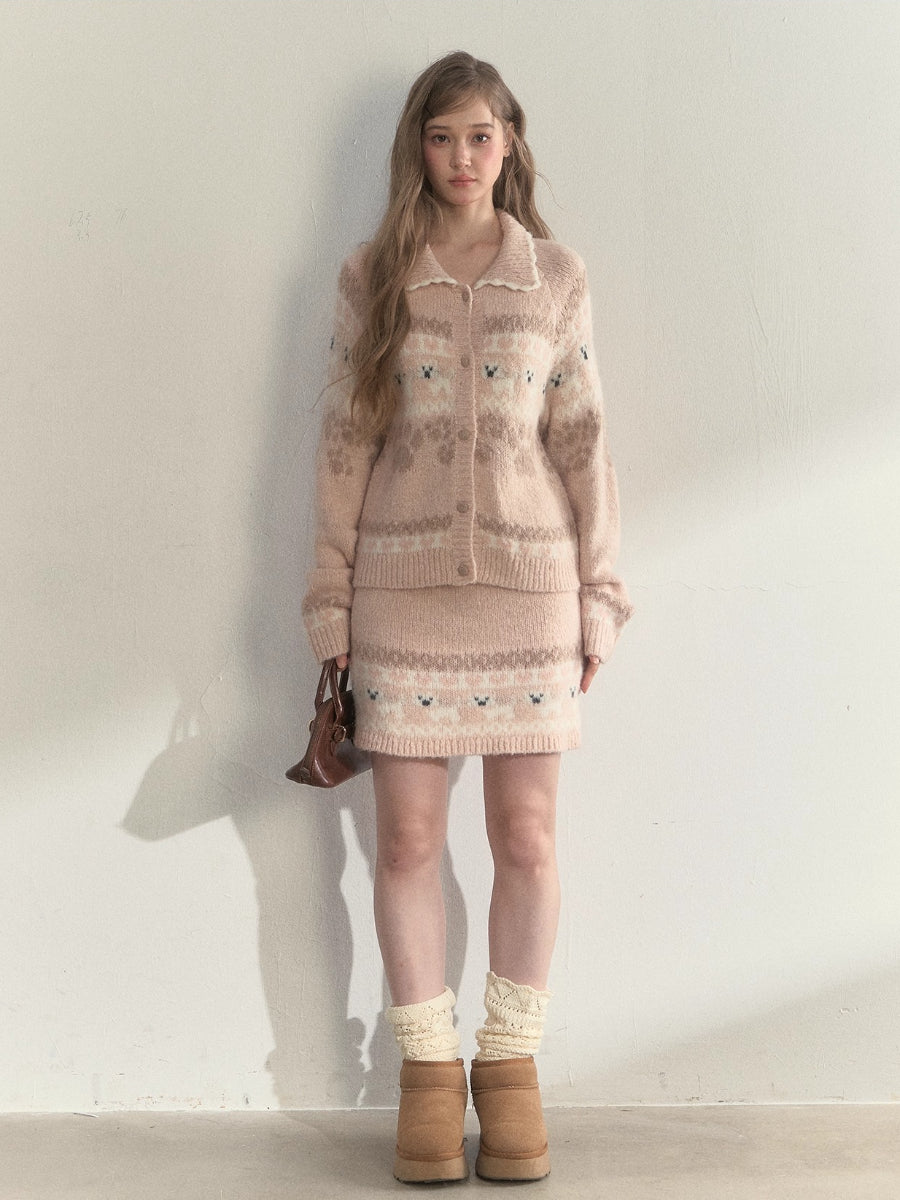 “Fair Isle Pup” Vintage Knit Set