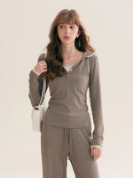 Lace Trim Hoodie Set