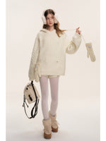 Bouclé Cable Knit Hooded & Shorts Set