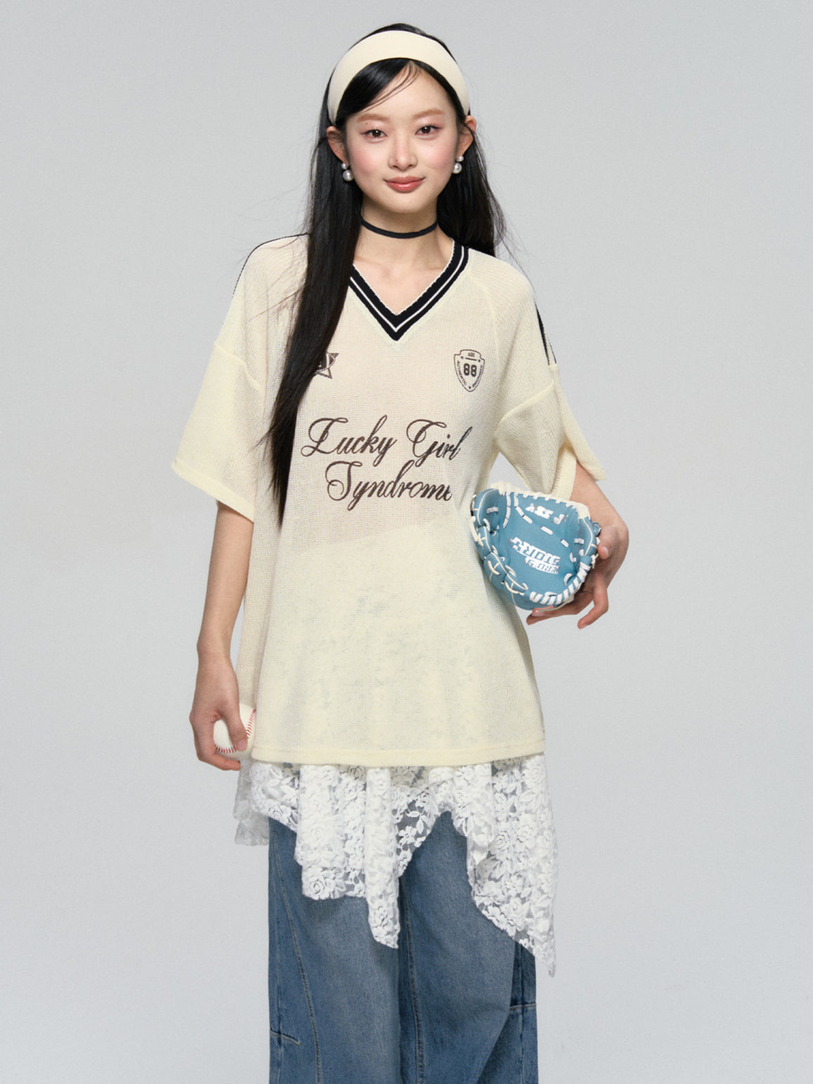 Textured Contrast Trim Sports T-shirt