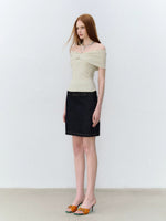 Twist Bardot Ribbed T-Shirt