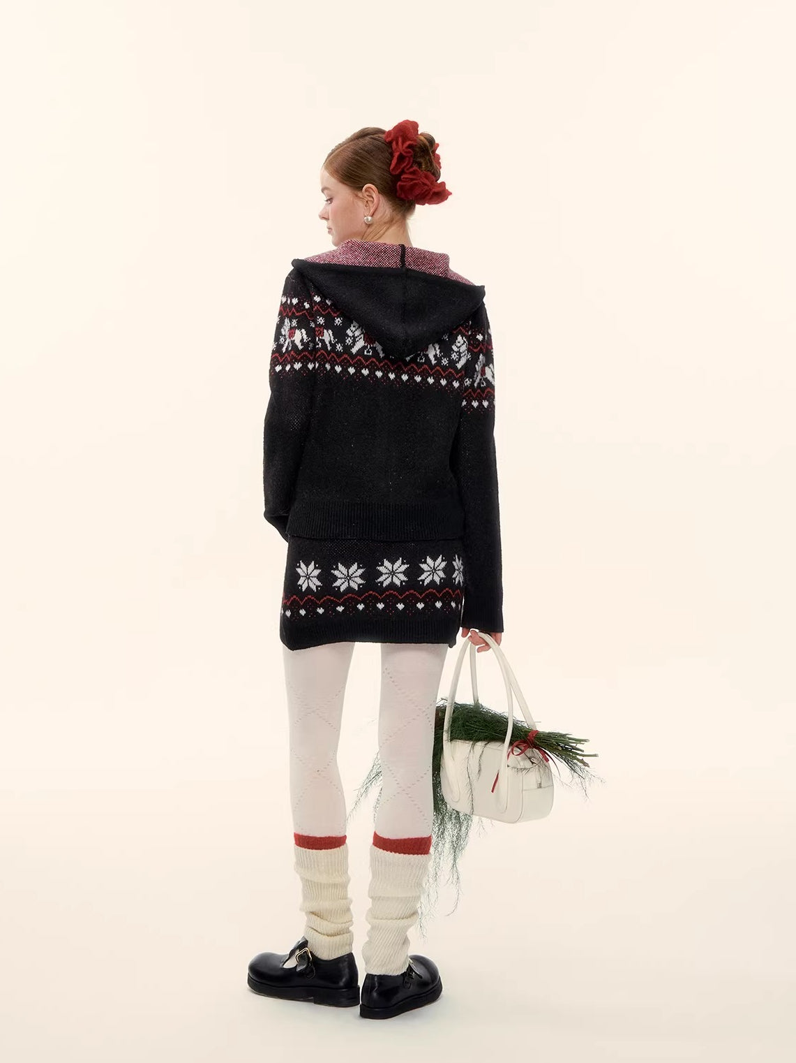 Fair Isle Pony Hooded Knit Set