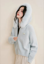 Fur Collar Knit Cardigan