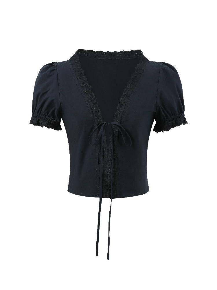 Navy Blue Floral Lace Set