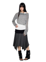 Asymmetric Striped Layering Top