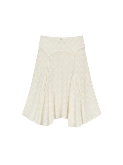 Apricot Lace Cardigan &amp; Skirt Set