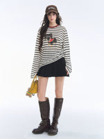 Asymmetric Waist Pleated A-Line Skirt