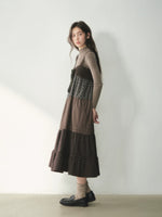 Forest Patchwork Tiered Cotton Dress