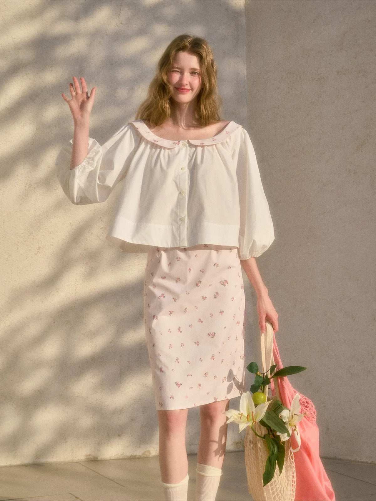 Floral Puff Sleeve Set