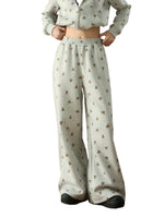 Bear Print Wide Leg Pants