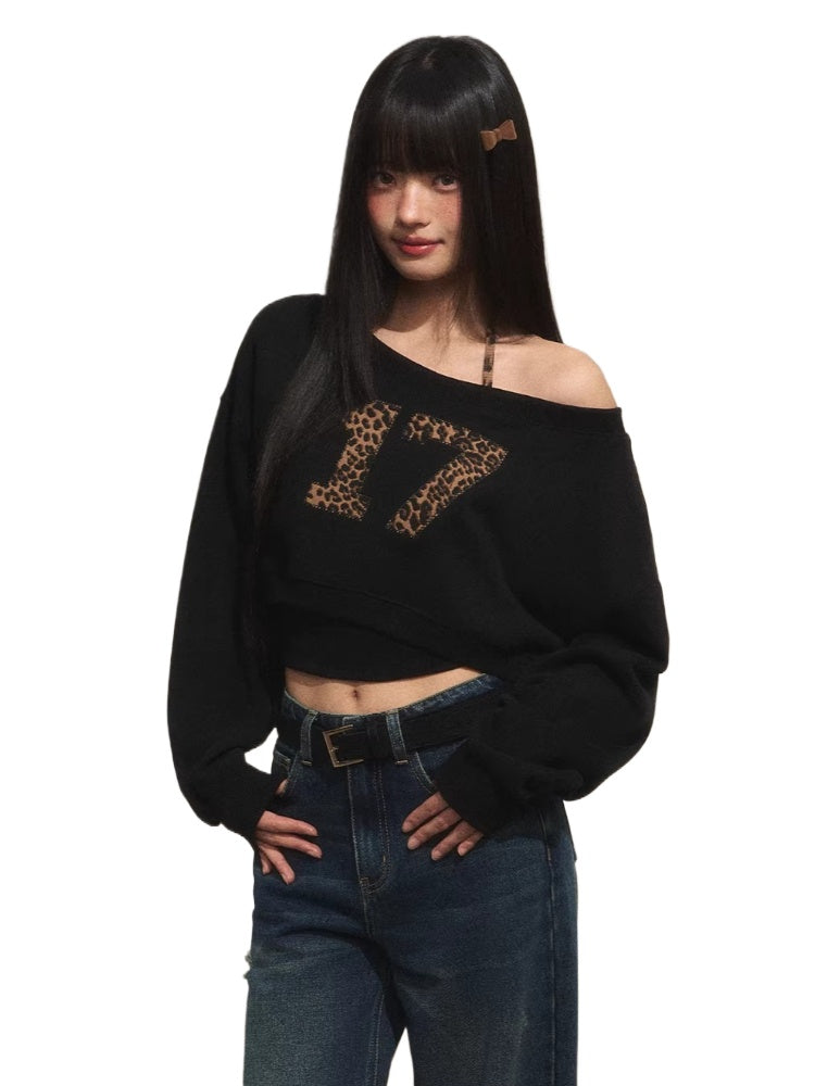 Leopard Strap Asymmetrical Two-Piece Top