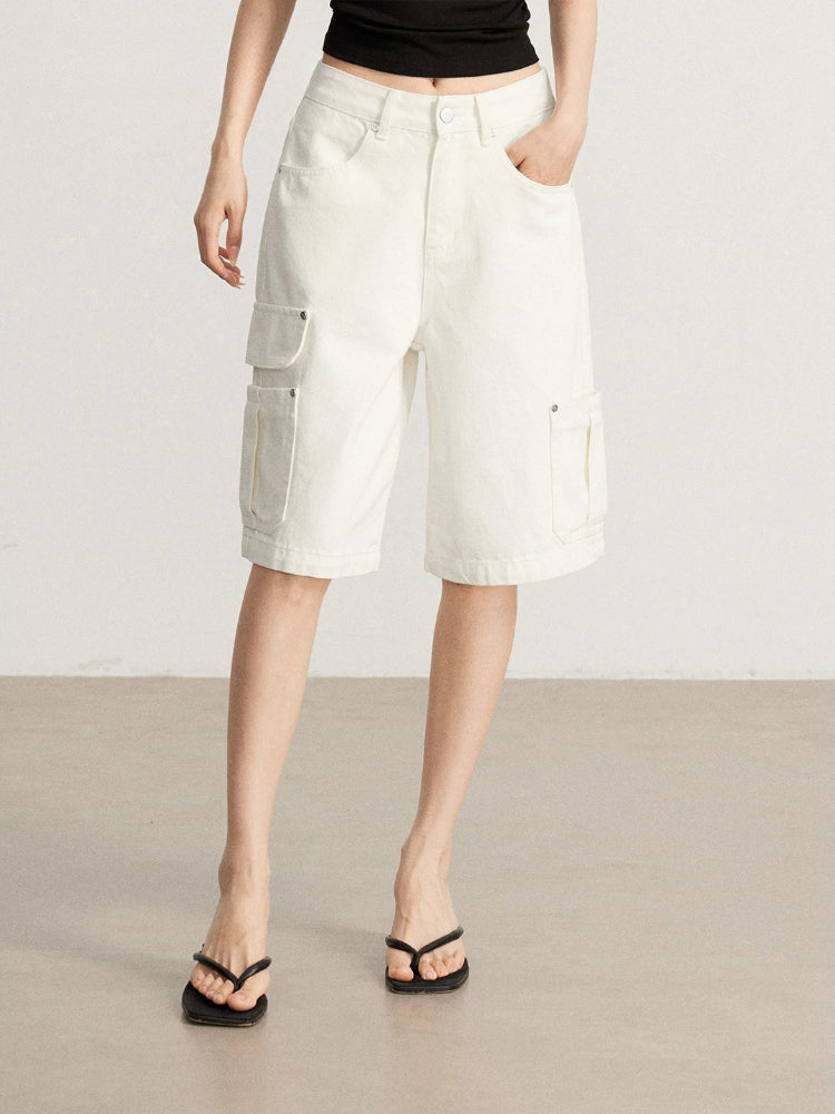 Cargo Denim Bermuda Shorts