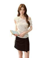 Star Embroidered Shoulder Top
