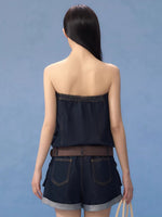 Vintage Denim Strapless Jumpsuit