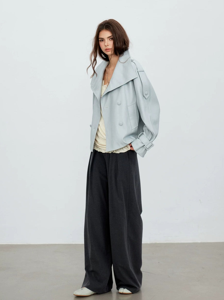Shawl-Lapel Double-Breasted Jacket