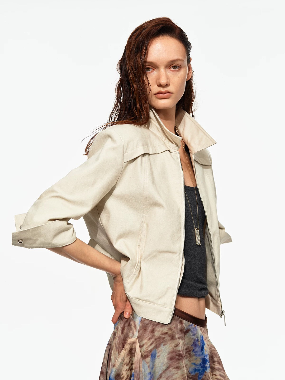 Cropped Seven Sleeve Jacket