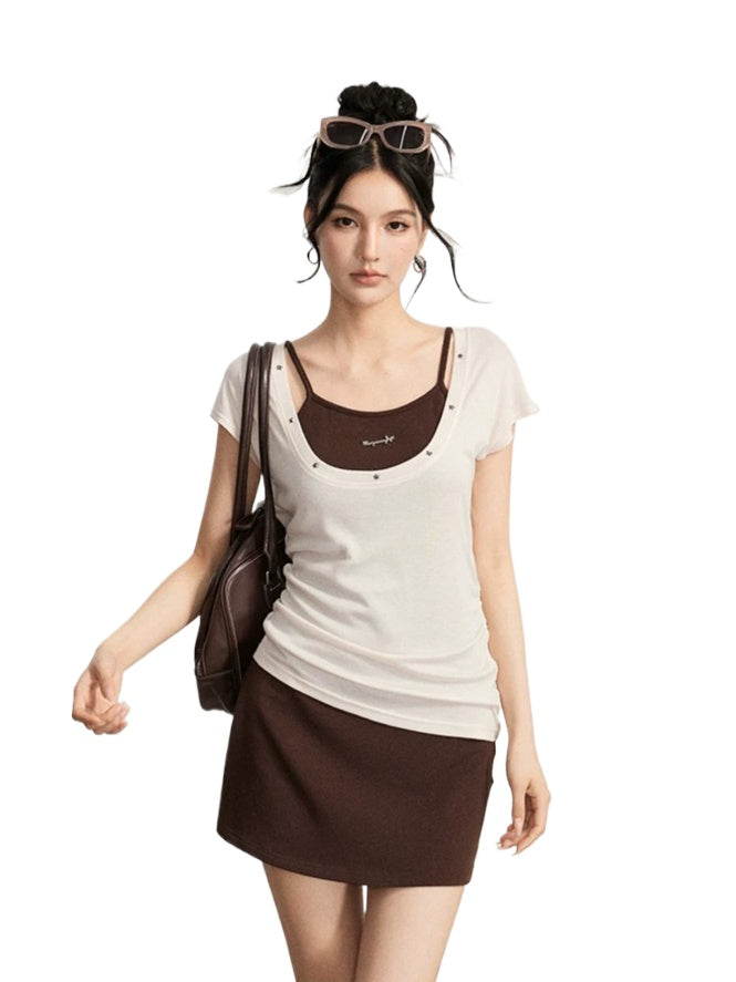 Contrast Cami Dress Set
