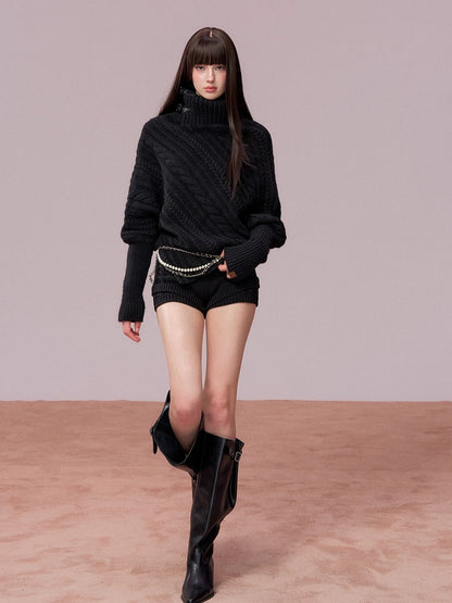 Oversized Cowl Neck Cape Sweater