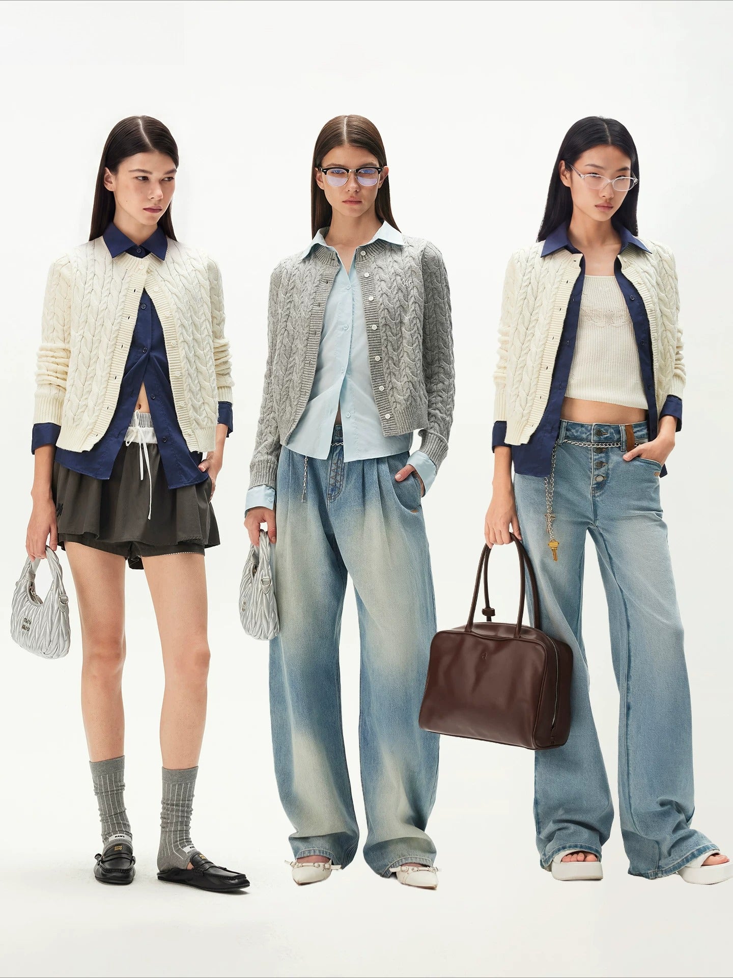 Cloud Wool Patchwork Cardigan