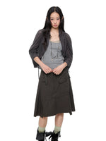 Korean Drawstring Knit Cardigan