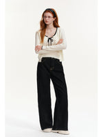 Contrast Trim Knit Twin Set