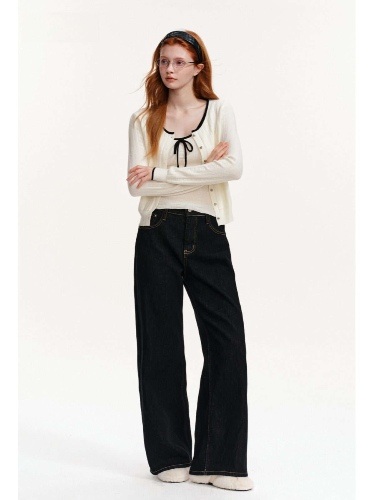 Contrast Trim Knit Twin Set