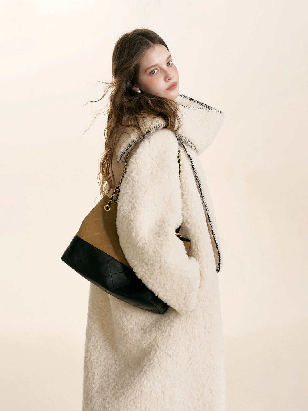 Longline Shearling Coat Set