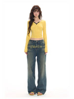 Lace Panel Slim Knit 2-in-1T-shirt