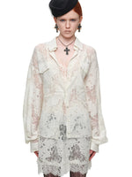 Lace Belted Sheer Shirt
