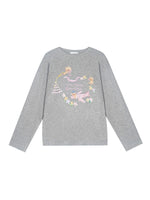 Crew Neck Dog Print Long-Sleeve Tee