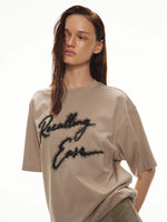 Shimmer Embroidery Oversize Tee