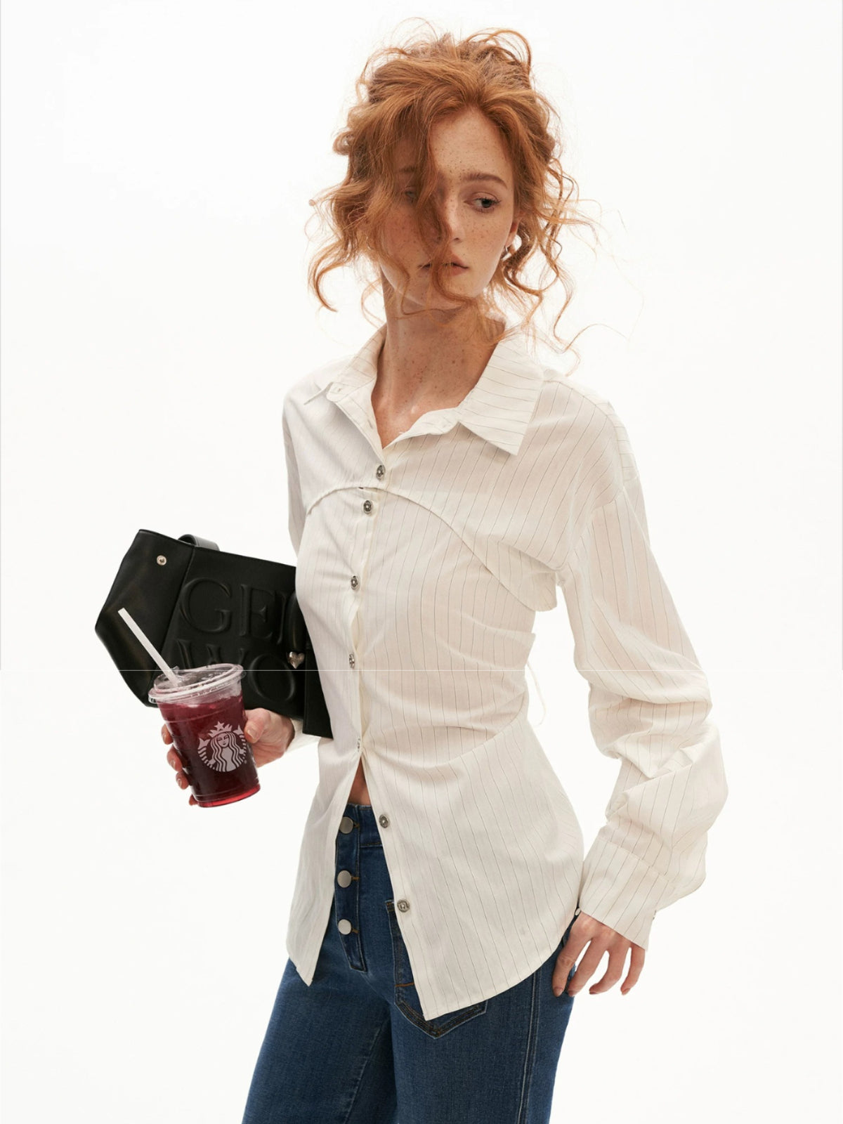 Striped Layered Tie Waist Shirt