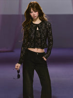 Lace Satin Cardigan Set