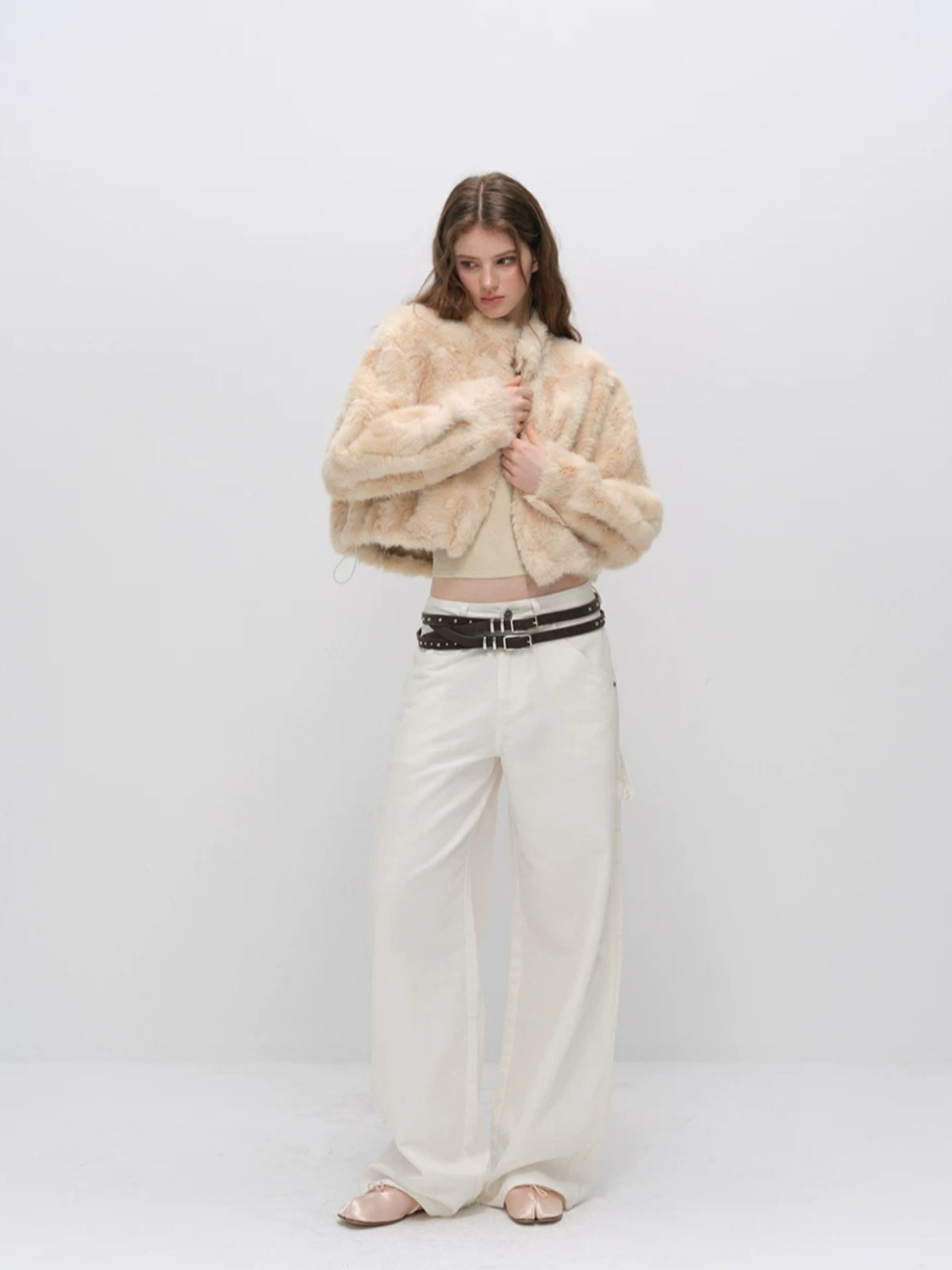 Faux Fur Stand Collar Coat