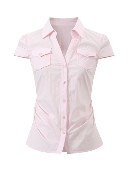 Blue &amp; Pink Fitted Pocket Shirt
