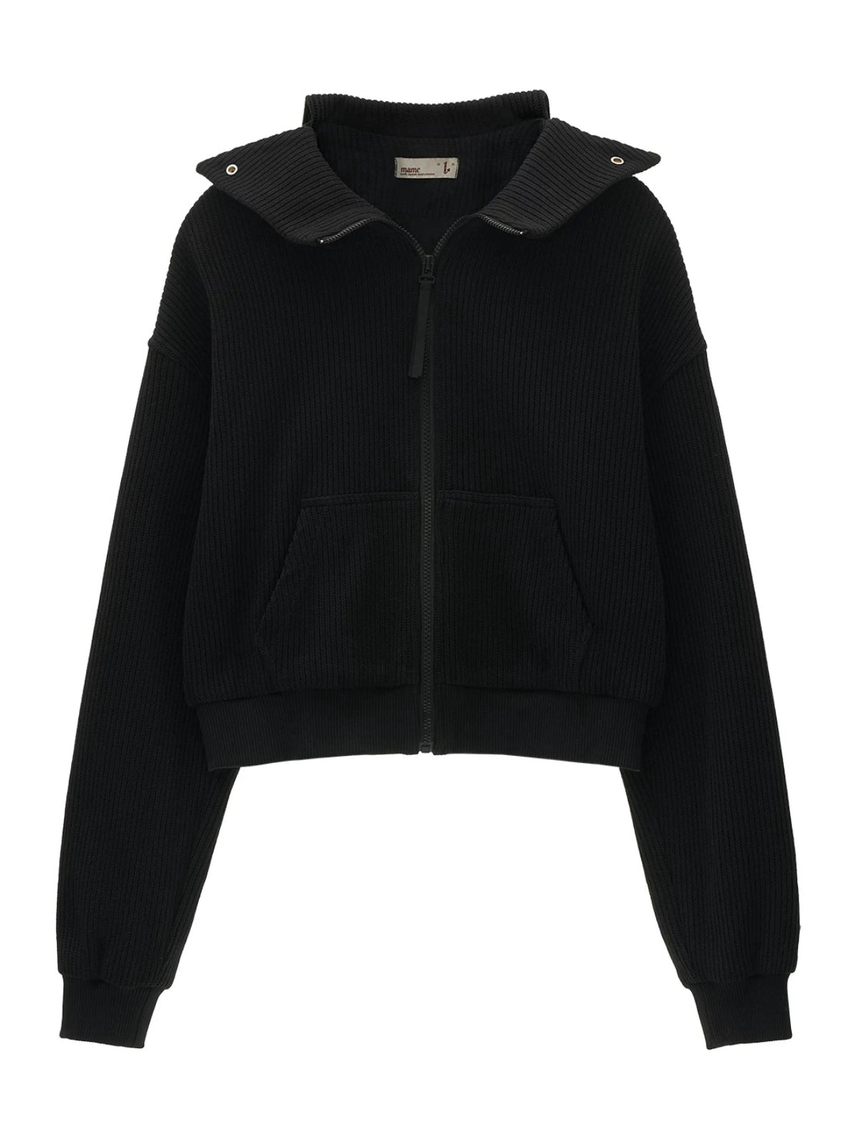 Structured Zip Knit Cropped Jacket