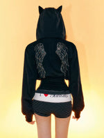 Sweet Cool Devil Horns Sports Hoodie & Shorts Set