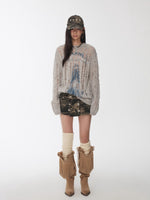Over-the-Knee Wool Blend Ribbed Warm Leg Socks