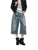 Sticker Print Crop Jeans