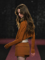 Irregular Pleated Shrug & Top Set