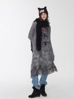 Icelandic Animal Jacquard Cutout Knit Sweater
