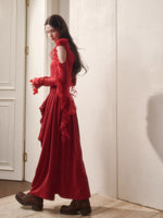 Berry Glaze Off-Shoulder Knit Maxi Dress