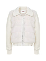 Faux Fur Knit Sleeve Down Jacket