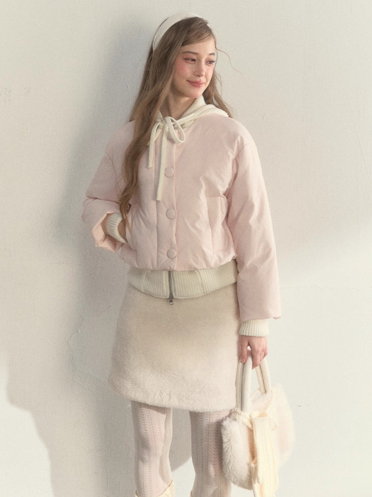 Reindeer Footprints Hooded Down Jacket