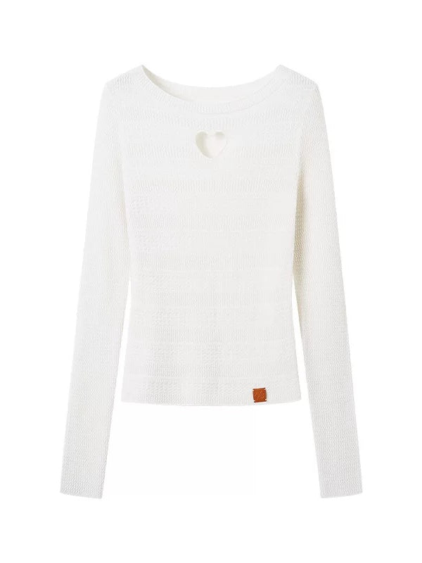 Heart Cutout Long Sleeve Tee