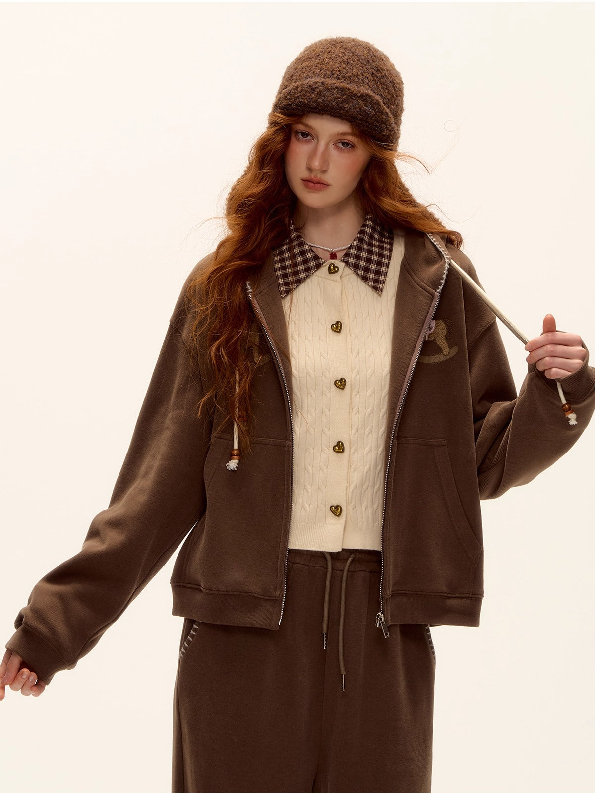 Pony Beaded Hoodie Set