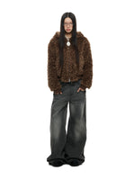 Faux Wool Hooded Short Coat