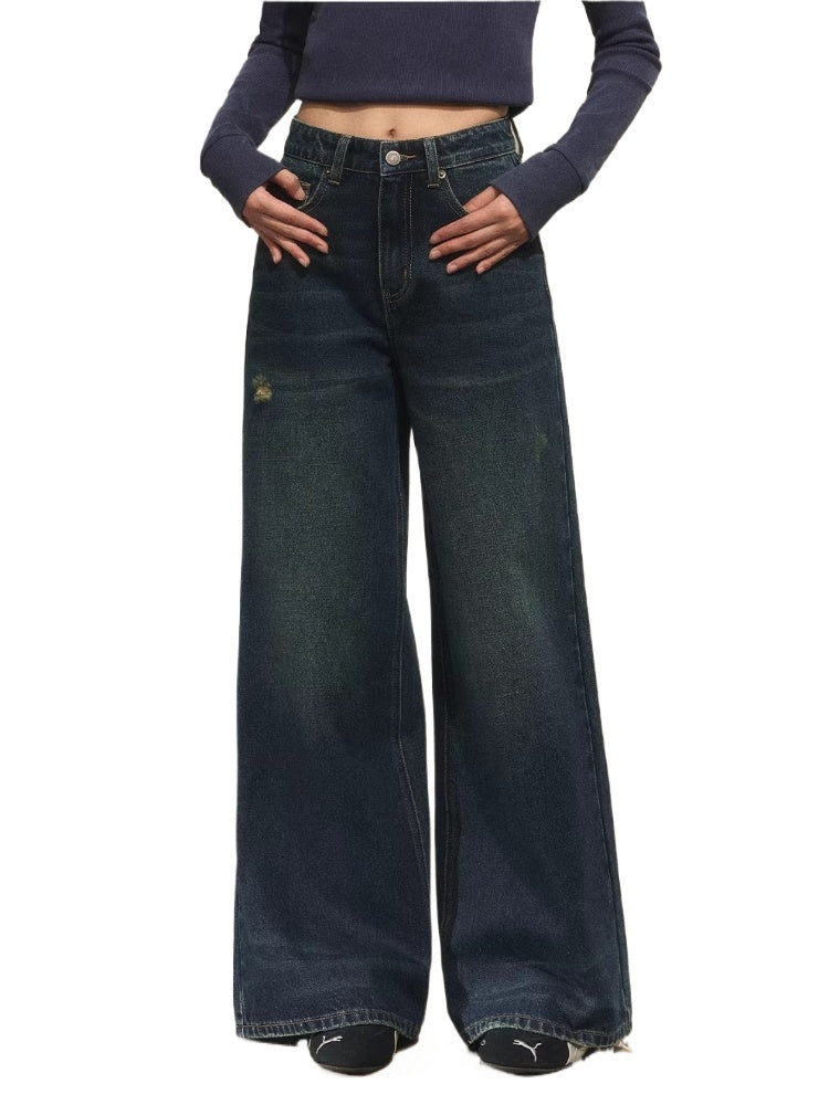 Vintage Straight Wide-Leg Jeans